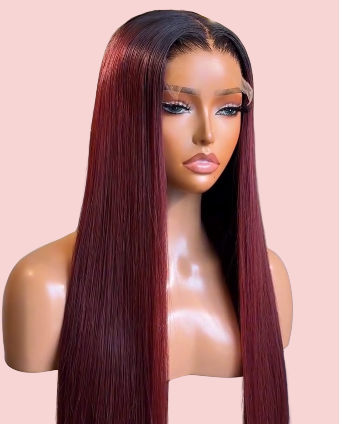 Amara Wine - Raw Cambodian Straight HD Lace Front Wig