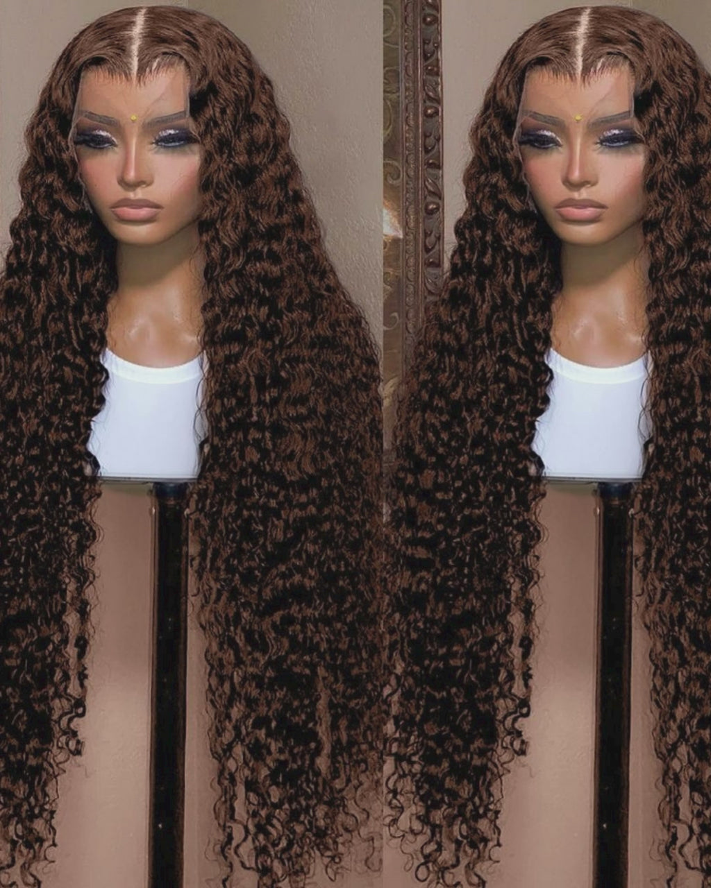 Rio Goddess - Transparent Brazilian Deep Wave Lace Wig (Chocolate Brown)